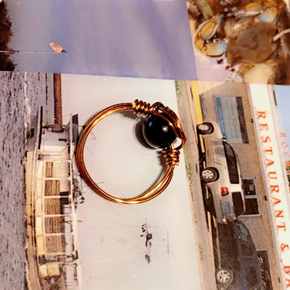 Handmade Wire Wrap Ring Birth Stone Good Luck - Picture 5 of 14